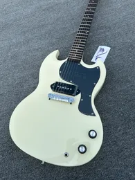 Guitarra eléctrica estándar SG, blanco lechoso, cartucho P90, afinador retro, en stock, envío gratis