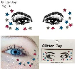 SG04 Diamante de imitación en forma de estrella Simple alrededor de los ojos y la cara joya joya decoración de pintura corporal para fiesta de moda 5966729