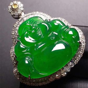 SGARIT HIGH ETD Fine Factory Wholesale Gol Natural Natural Burma Jade Jadeite Jewelry Bouddha Pendant