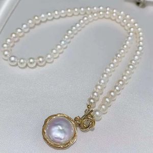 Sgarit Natural Freshwater Large Pearl Pendant ketting 14 K goud gevuld voor vrouw verjaardag cadeau 240511