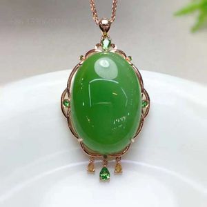 Sgarit Natural edelsteen gouden sieraden Groothandel Oval 20x30mm Nephrite Jasper Green Jade hanger sieraden