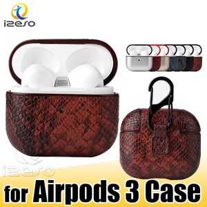 Accessoires de casque Étui pour Airpods 3 2 1 Airpods Pro Étuis en cuir PU Housse de protection anti-chute avec porte-clés suspendu anti-perte Emballage de vente au détail izeso