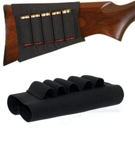 Sgun Rifle 5 Shells Buttstock Shell 12 20 Gauge Patroonhouder Elastische Lussen Airsoft Munitie Patroonhouder Zwart6646224