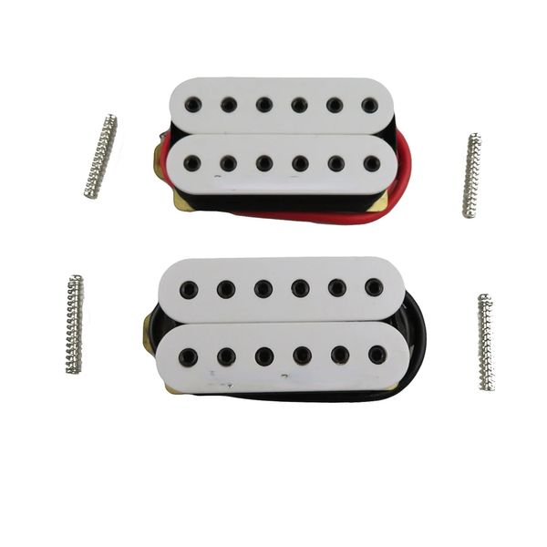 SH-1 pastilla humbucking pasiva para guitarra, cuello/puente, pastilla para guitarra eléctrica, cerámica, bobina dividida de 4 conductores, color blanco