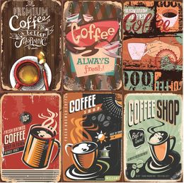 Shabby Chic Coffee Menu Metal Painting Sign Retro Poster Decor voor keuken Restaurant Bar Cafe Wall Art Plaat 30x20cm W03