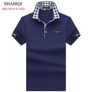 SHABIQI BIG MAN hommes chemise hommes à manches courtes chemises unies Camisa s Masculina décontracté coton grande taille 6XL 7XL 8XL 10XL