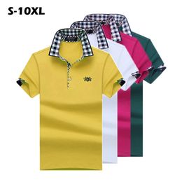 SHABIQI mode hommes Polo broderie 75% coton t-shirt grande taille S-10XL à manches courtes Polos chemise 220408