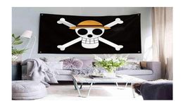 Shaboo Prints Luffy One Piece Jolly Roger Pirate Flags Banners 3 x 5ft met vier messing Grommets2036962