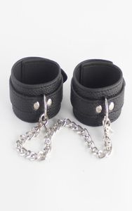 Manilles en cuir noir, manchettes de cheville, contraintes de bondage réglables, produits pour adultes, jeux sexuels pour couple, torture sexuelle, jouets BDSM Fetish3735950