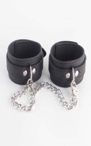 Manilles en cuir noir, manchettes de cheville, contraintes de bondage réglables, produits pour adultes, jeux sexuels pour couple, torture sexuelle, jouets BDSM Fetish3735950