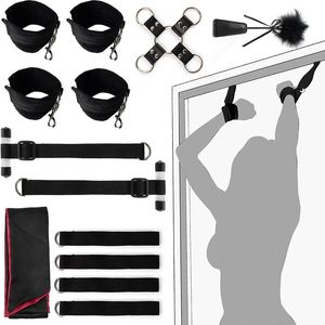 Grilletes en la puerta, cerradura de castidad, esposas, fetiche de coqueteo, BDSM, ataduras de Bondage sexy, esclavo, juguetes eróticos para mujer y pareja