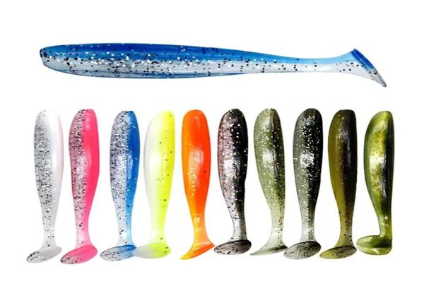 Shad Worm Cebo suave de 70 mm T Tail Jigging Wobblers Fishing Lure Tackle Bass Pike Silicona Aritificial Swimbait Conveniente y práctica6780654