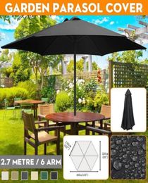 Shade 200x300cm 6 ARM ARM Parasol Patio Sunshade Garden Umbrella Cover Imperproof Anti UV Plage extérieur Autaire