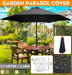 Shade 200x300cm 6 ARM PRAM Patio Patio Sunshade Garden Umbrella Cover Imperproof Anti UV Plage extérieur Autaire