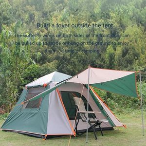 Schaduw 2023 Outdoor camping Automatische tent Anti-Storm Zonnebrandcrème Dubbele 3-4 Persoonsnelheid Open Dikke Beach