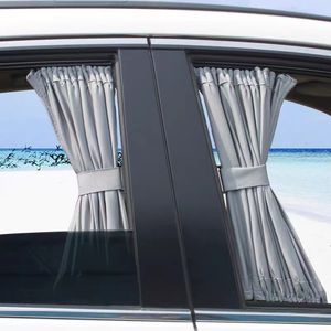 Shade 2pcs Universal Car Sun Shade Side Window Curtain Auto Foldable Uv Protection Black Pure Cloth Sun Visor Blinds Cover Car-Styling 230620
