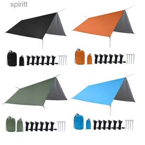 Schaduw 3*2.9M Tarp Tent Luifel Waterdichte Schaduw Ultralight Tuin Luifel Outdoor Camping Strand Zon Onderdak Hangmat Doek Picknick mat YQ240131