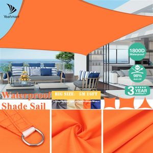 Shade 5M 16ft 185GSM Waterproof Awning Sunshade Sun Shade Sail For Outdoor Garden Beach Camping Patio Pool Sun Canopy Tent Sun Shelter 230621