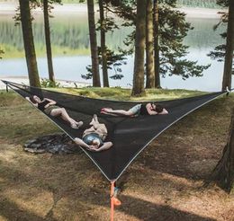Shade Aerial Hammock Portable Multipers Multipers 3 Point Triangle Air Sky Tent voor Camping Travel Beach9779562