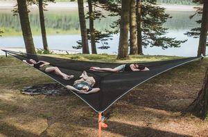 Shade Aerial Hammock Portable Multipers Multipers 3 Point Triangle Air Sky Tent voor Camping Travel Beach2074325