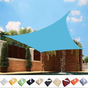 Abat-jour grande taille 300D bleu lac polyester bâche étanche jardin balcon anti-pluie auvent pergola piscine soleil voiles auvent