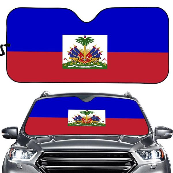 Sombra Haití Bandera Nacional Patrón Coche Parasol Parabrisas Interior Visera Plegable Protección UV Auto Decoración Mantener Fresco Sol 2023