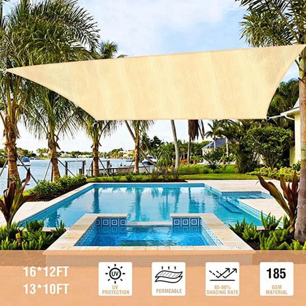 Shade House Sailing 3 X 4M 95% UV Sail Pour Les Installations Extérieures Et Les Activités Dans La Cour Avec Pergola Du Jardin Patio