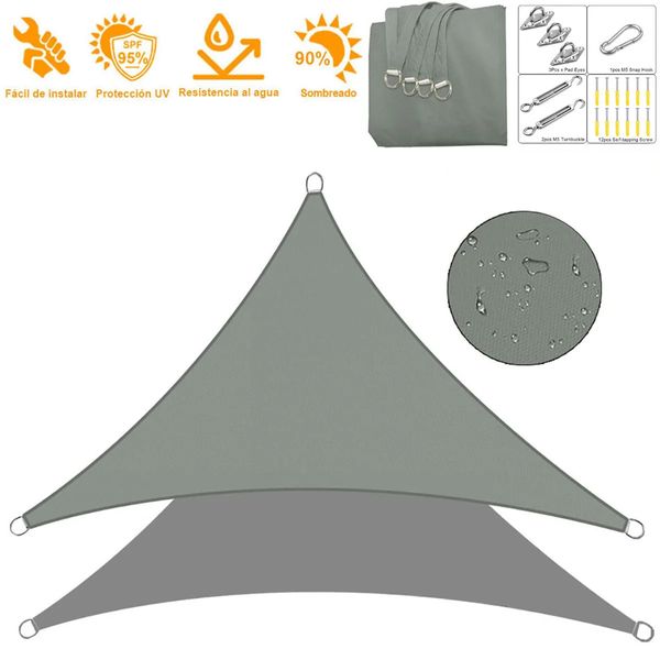 Shade Sail imperméable du jardin extérieur PARI PARIE SORME CAUTLE TRIANGULAIRE AUTRE 98% Blocage UV avec corde gratuite 240409