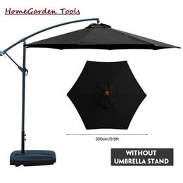 Shade Sun Terrace Beach Umbrella Garden Parasol Patio Dia 9.8ft Anti-UV Polyester Cloth Pool Installe facilement des meubles d'extérieur Sans support