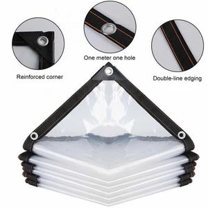 Shade Thicken Transparent Waterproof Tarpaulin Garden Rainproof Clear Poly Tarp Plant Cover Insulation Shed Cloth with Grommets 230510