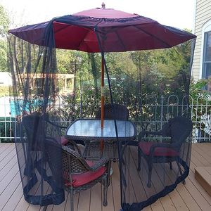 Ombrelle parapluie Table écran auvent extérieur Patio Anti moustique antiparasitaire couverture avec fermeture éclair Tube d'eau réglable maille auvent rideau