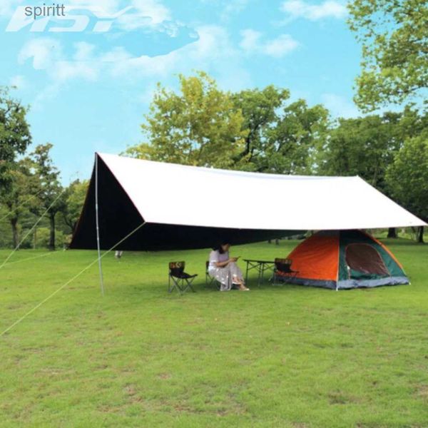 ¡Sombra sin polos!Toldo blanco con tapa de carpa de recubrimiento negro Camping impermeable Tarp de toldo Sunshade 3*4m 4.4*4.4m 6*4.4m YQ240131