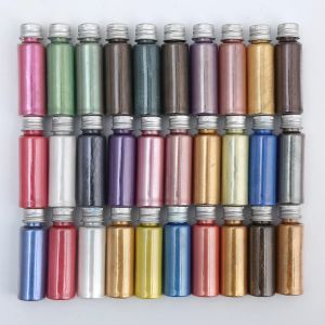 Shadow 10Colors/Set Pearl Mica Powder Pigment voor nagelglitter, Nail Art Accessories Epoxy Resin, Soap Markering, DIY Candle, Eyeshadow