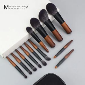 Shadow 12 PCS Make -upborstels Zet professionele cosmetica -tools Eyeshadow Concealer Lip Eye Makeup Brush Kits Foundation Powder Blush