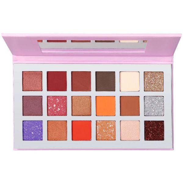 Sombra 18 colores Paleta de sombras de ojos Glitter mate mate brillante impermeable a impermeabilización de la sombra de ojos de la sombra de ojos cosmética privada cosmética