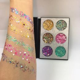 Shadow 2018 Nieuwe 6 Kleuren Glitter injecties Geperst Glitter Oogschaduw Palet Diamond Rainbow Shimmer Make-Up Palet Oogschaduw Pallete