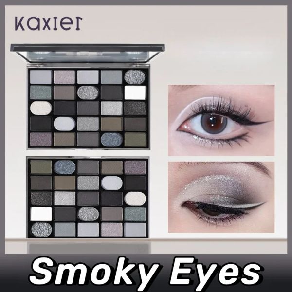 Ombre 25 couleurs Black Smoky Eyeshadow Palette de maquillage mat mimer