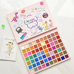 Palette de fards à paupières, 70 couleurs, dessin animé, paillettes mates scintillantes, scène Cos, maquillage mignon, Palette de fards à paupières, cosmétiques glacés de beauté