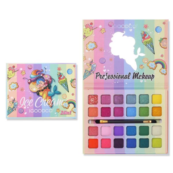 Paleta de sombras de ojos con purpurina, 24 colores, estilo libro de sombras, con pincel, paleta de sombras de ojos brillantes mate, productos de maquillaje