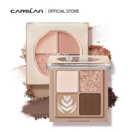 CARSLAN 4 couleurs Palette de fard à paupières naturel nu mat ombre à paupières Pigment miroitant paillettes Palette pour les yeux cosmétiques maquillage pour les femmes