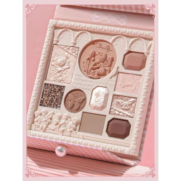 Shadow Cheerflor Angel – plaque d'ombre à paupières en relief, Blush, couleur terre, thé au lait