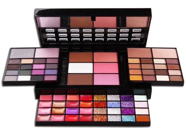 Juego completo de sombras de ojos, caja de maquillaje de 78 colores con purpurina para mujer, sombra de ojos, juego de maquillaje Multicolor, bandeja al por mayor