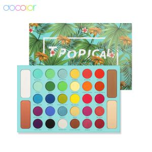 Sombra Docolor 34 Colors Paleta de sombras de ojos Sombras Tropicales Pallet Glitter Springlighter Shimmer Make Up Pigmento Matte Sombra de ojos Matte Pallete