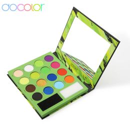 Shadow Docolor Neon Eyeshadow Palet 16 Colors Makeup Palet met reinigende sponzen Poeder gepigmenteerd Matte Shimmer Glitter Eye Palet