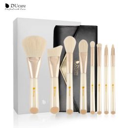 Shadow Ducare Makeup Brushes 8pcs Brouss de brosse blanche Ensemble de cheveux synthétiques poudre de poudre à fard à paupières mélange des cches de secours