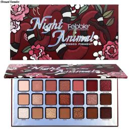 Shadow Febble 21 couleurs nocturne animal mat mate paillette palette paillette paillette narlescent mate ombre pigment maquiagem