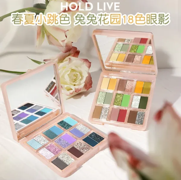 Shadow Hold Live Rabbite Garden Petal Painting 18 Color Eyeshadow Palette Niche Makinup Milk Tea Terre Color PEARLESCENT MATEUP