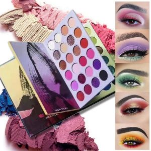 Sombra HUDA STORY 72 Cuentas de colores Lentejuelas Etapa MultiColor Plegable Libro de 3 capas Cuentas Mate Paleta de sombras de ojos Maquillaje