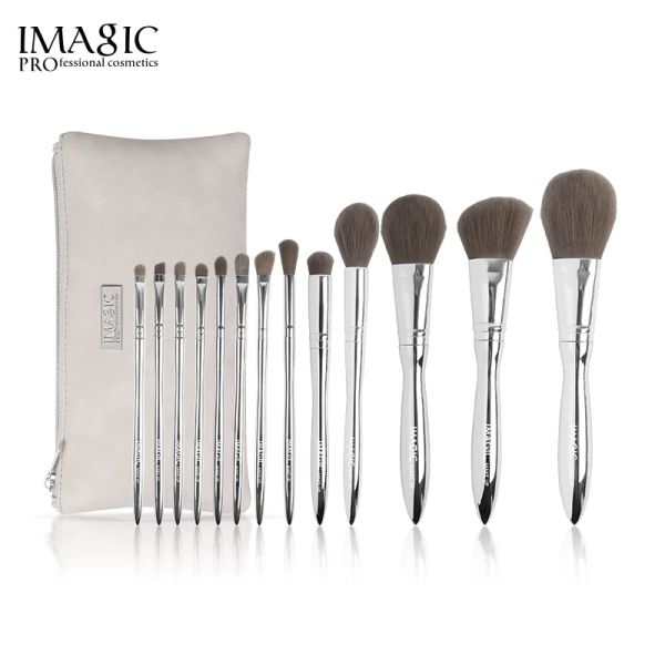 Shadow Imagic 13pc Makeup Brushes Set Foundation Powder Powder Eyeshadow Portable Natural Hair Professional Mélangeur avec sac de rangement Cosmetic