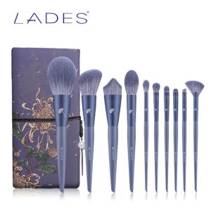 Shadow Lades 10pcs Makeup Brushes ensembles de poudre SCULPING SCULPING Foundation fard à paupières Blush Make Up Brush Beauty Tool avec pochette